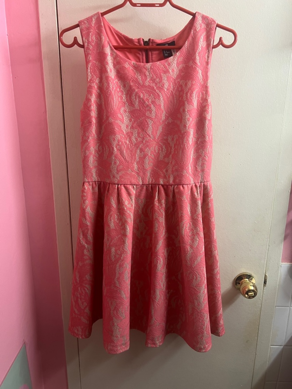 H&M Pink Lace Fit & Flare Dress